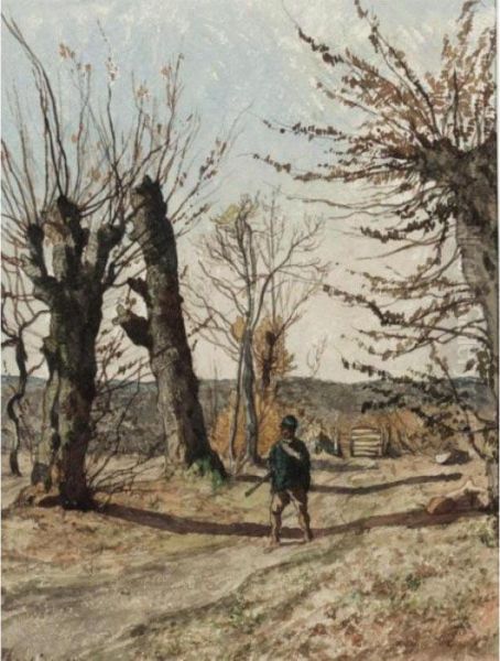 La Chasse Oil Painting by Henri-Joseph Harpignies