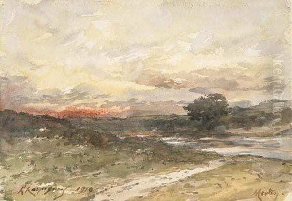 Deux Paysages Et Une Photographie De L'artiste Oil Painting by Henri-Joseph Harpignies