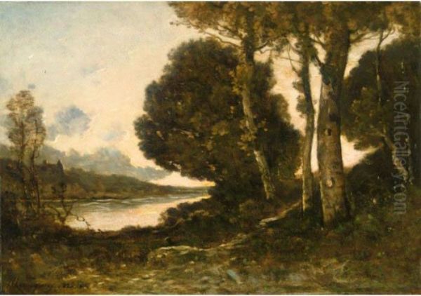 Bords D'un Lac Oil Painting by Henri-Joseph Harpignies