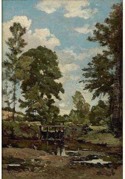 L'ecluse Oil Painting by Henri-Joseph Harpignies