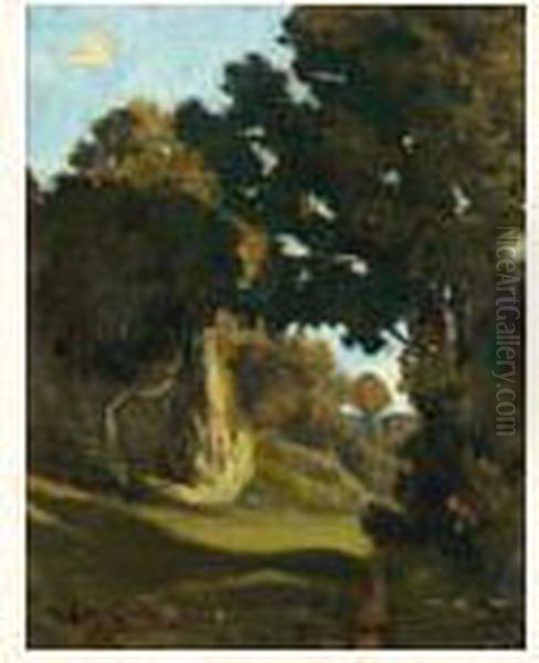 Les Grands Arbres Oil Painting by Henri-Joseph Harpignies