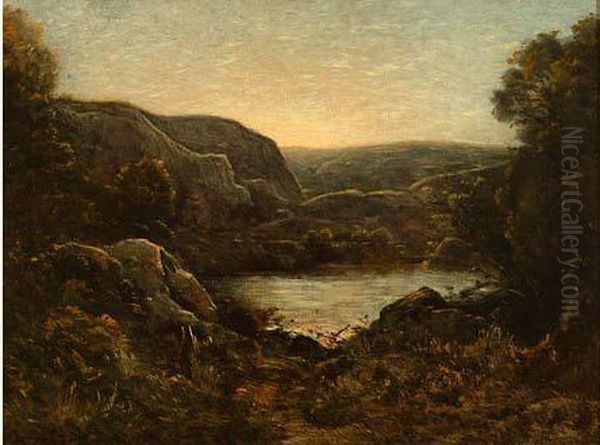 Au Bord Du Lac Oil Painting by Henri-Joseph Harpignies