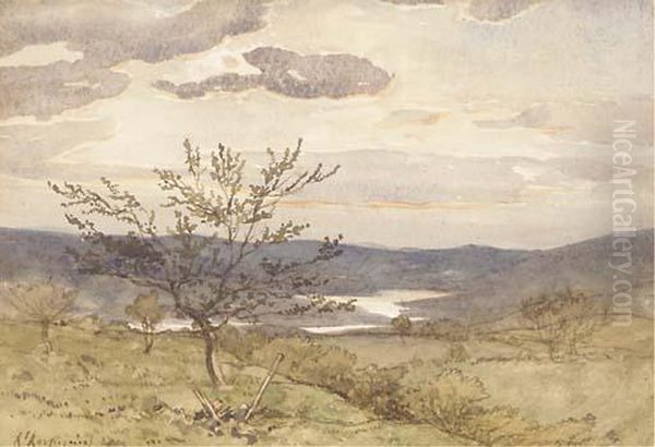 Loire Landscape Oil Painting by Henri-Joseph Harpignies