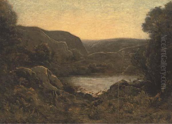 Before The Lake At Dusk Oil Painting by Henri-Joseph Harpignies