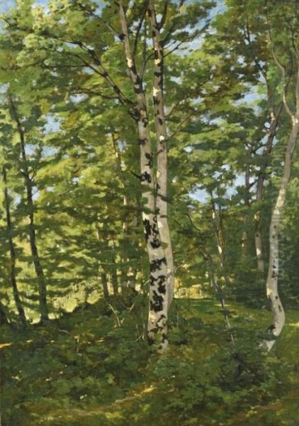 Birkenwald. Oil Painting by Henri-Joseph Harpignies