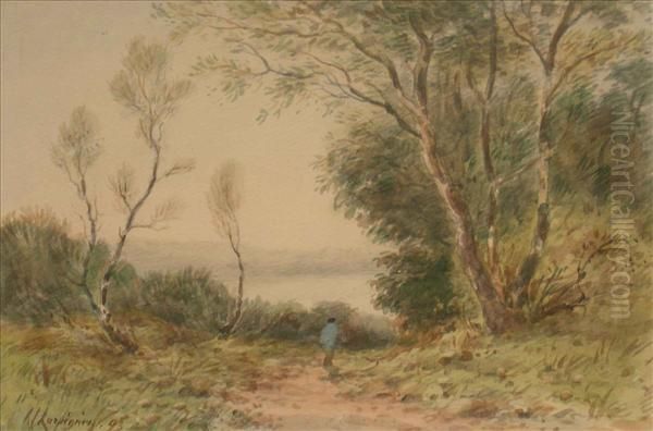 Harpignies, A Figure On A Path by Henri-Joseph Harpignies