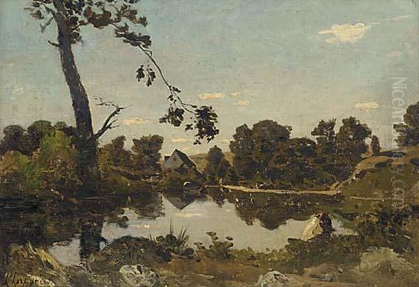 In The Early Evening Light Oil Painting by Henri-Joseph Harpignies