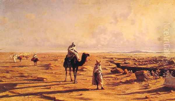 The desert cavalcade Oil Painting by Reinhold von Moeller