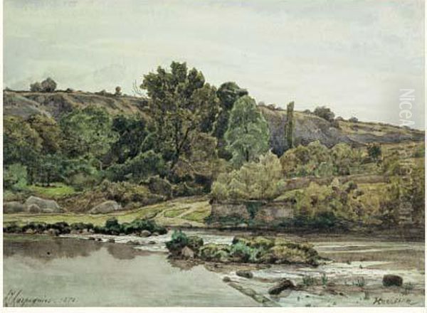 Vallon Au Torrent A Herisson Oil Painting by Henri-Joseph Harpignies