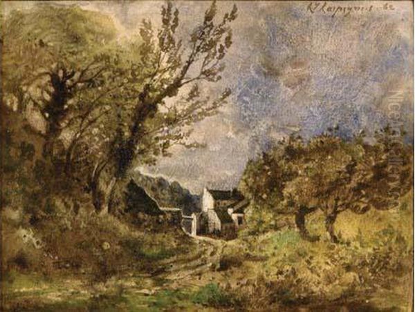 Chemin Menant Au Hameau Oil Painting by Henri-Joseph Harpignies