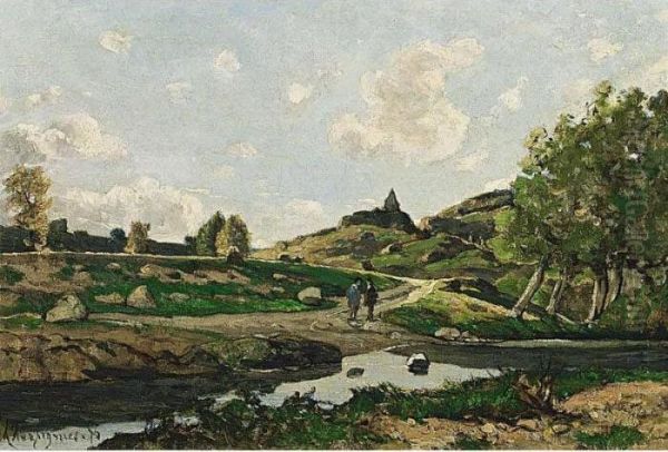 'la Chapelle Sainte Etienne' Oil Painting by Henri-Joseph Harpignies