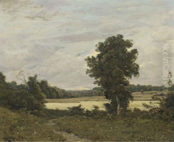 Les Bords De L'allier Oil Painting by Henri-Joseph Harpignies