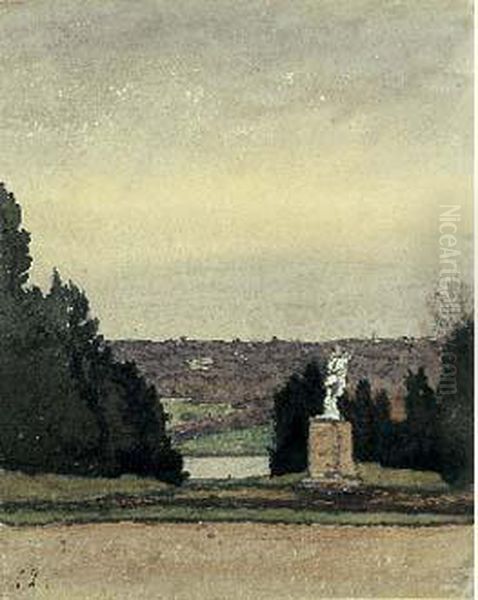 Vue De Saint Cloud Oil Painting by Henri-Joseph Harpignies