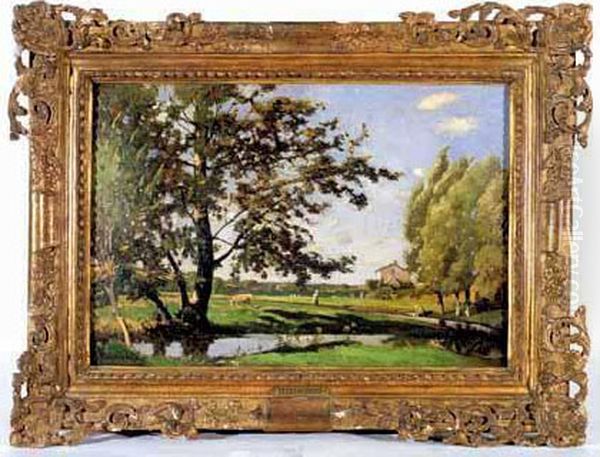 La Riviere A Travers Champs Oil Painting by Henri-Joseph Harpignies