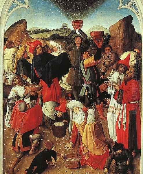 The Gathering of the Manna 1470 Oil Painting by Master of the Manna