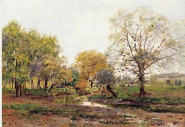 Promeneurs Dans Un Sous-bois Oil Painting by Henri-Joseph Harpignies