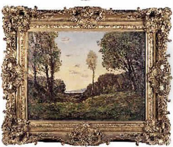 Le Lac De Saint-prive Oil Painting by Henri-Joseph Harpignies