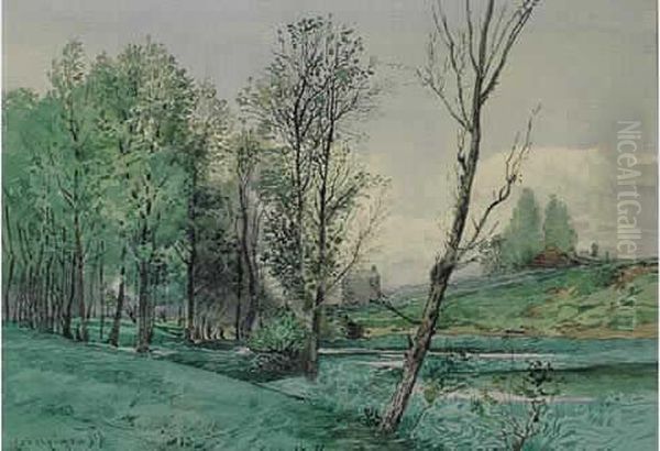 Paysage Oil Painting by Henri-Joseph Harpignies