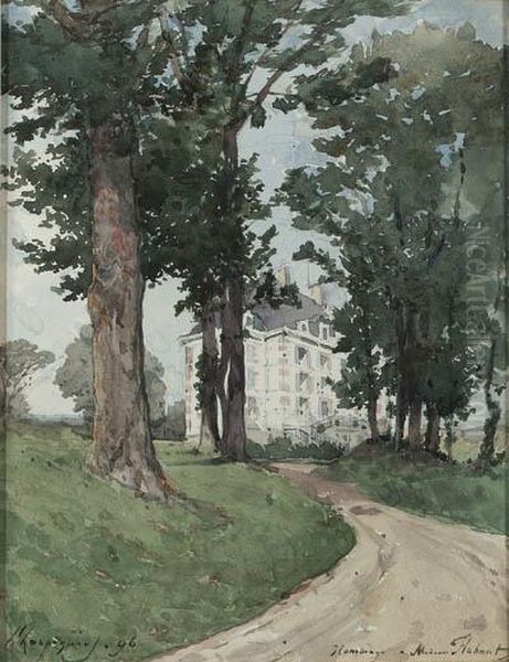 The Flehant Residence Oil Painting by Henri-Joseph Harpignies