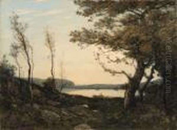 Landscape With Lake Oil Painting by Henri-Joseph Harpignies