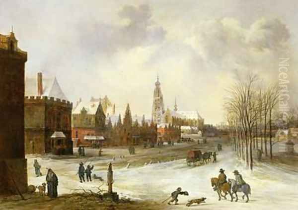 A View of Breda Oil Painting by Frans de Momper