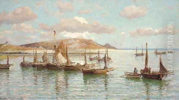 A Scilly Anchorage Oil Painting by Hamilton Macallum