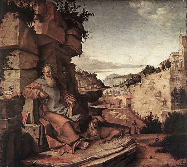 St Jerome c. 1500 Oil Painting by Bartolomeo Montagna