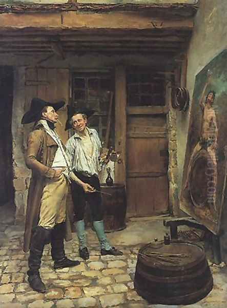 The Sign Painter Oil Painting by Ernest Meissonier