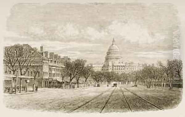 The Capitol building Washington DC 1880 Oil Painting by Reverend Samuel Manning