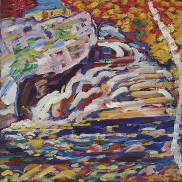 Autumn Cascade Oil Painting by Marsden Hartley