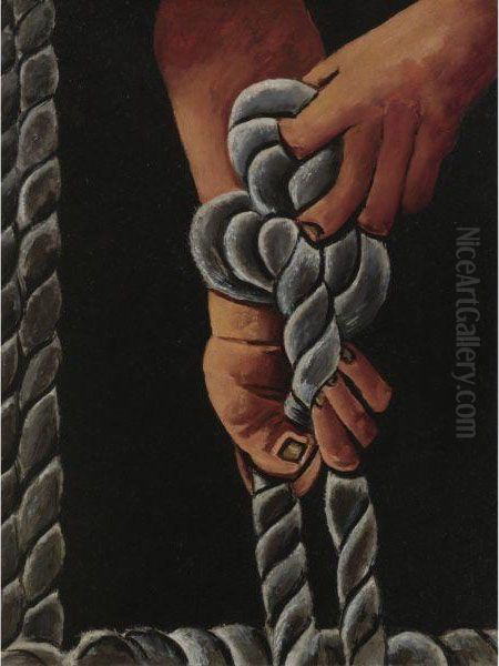 Knotting Rope Oil Painting by Marsden Hartley