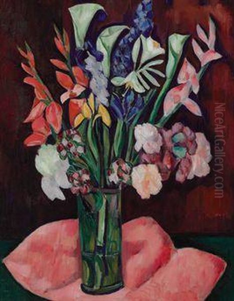 Still Life With Flowers Oil Painting by Marsden Hartley