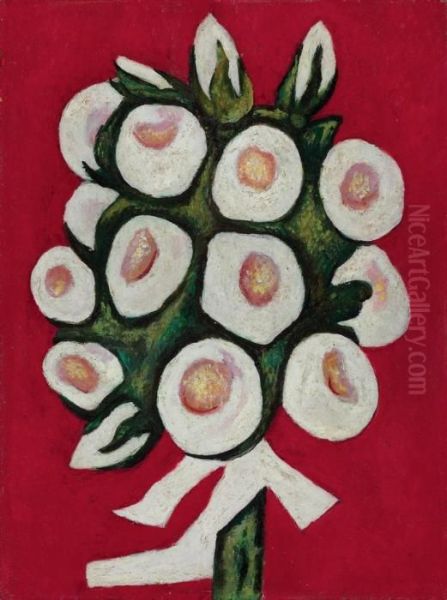 Roses For Seagulls Lost At Sea Oil Painting by Marsden Hartley