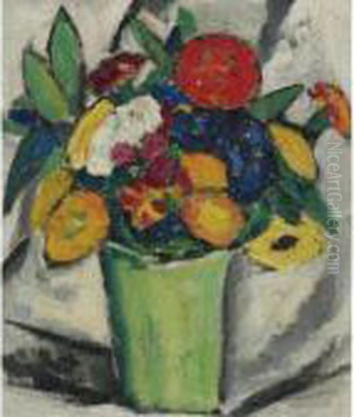 Vase Of Flowers Oil Painting by Marsden Hartley