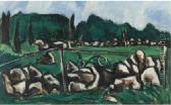 Green Landscape #3 (dogtown Series) Oil Painting by Marsden Hartley