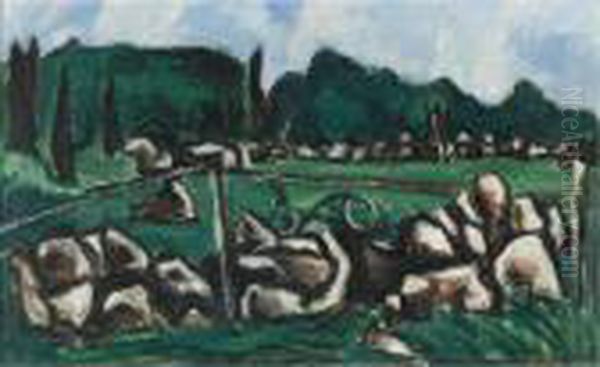 Green Landscape #3 (dogtown Series) Oil Painting by Marsden Hartley