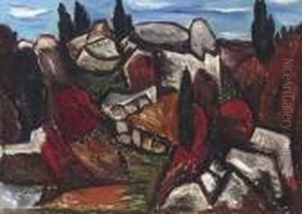 Autumn Landscape Oil Painting by Marsden Hartley