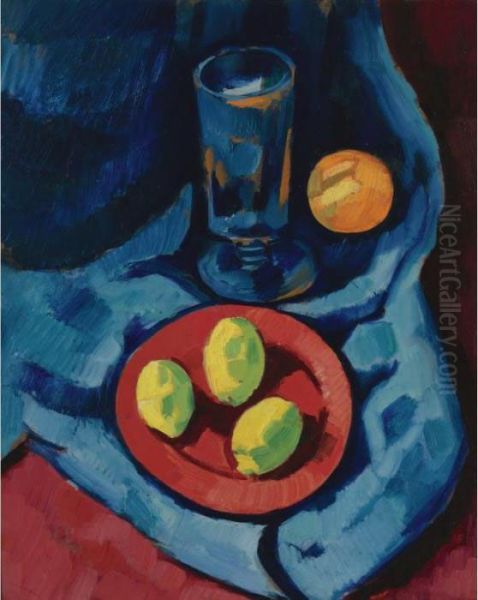 Lemons Oil Painting by Marsden Hartley