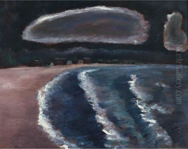 Storm Down Pine Point Way Old Orchard Beach Oil Painting by Marsden Hartley