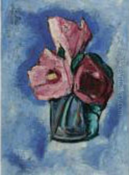 Pink Hibiscus Oil Painting by Marsden Hartley