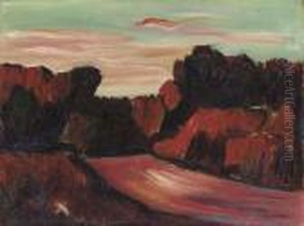 Dune Road -- Sundown October Oil Painting by Marsden Hartley