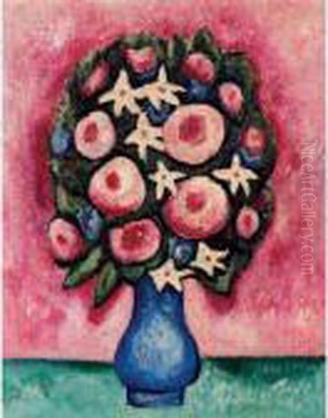 Flowers From A Lonely Child Oil Painting by Marsden Hartley