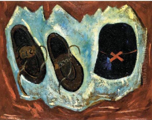 Ski Signs Oil Painting by Marsden Hartley