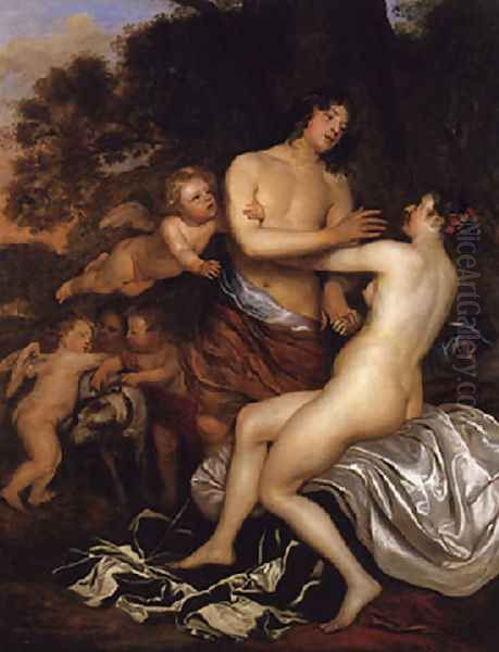 Venus and Adonis Oil Painting by Jan Mytens