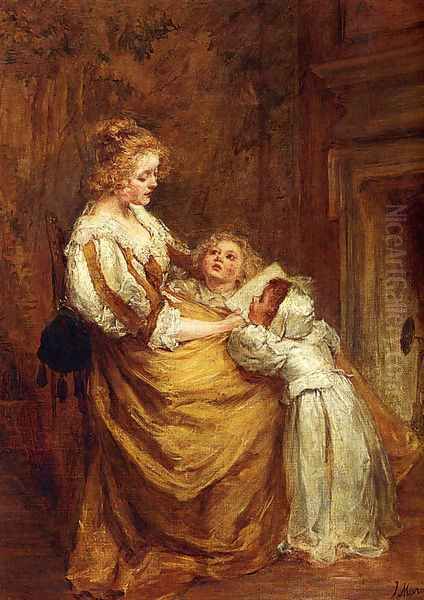 Motherly Love Oil Painting by Jacob Henricus Maris