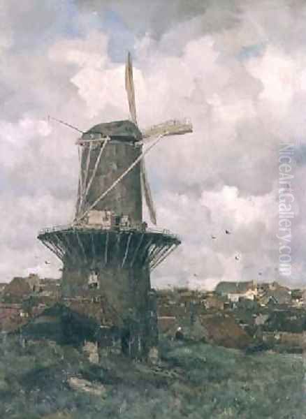 The Windmill Oil Painting by Jacob Henricus Maris