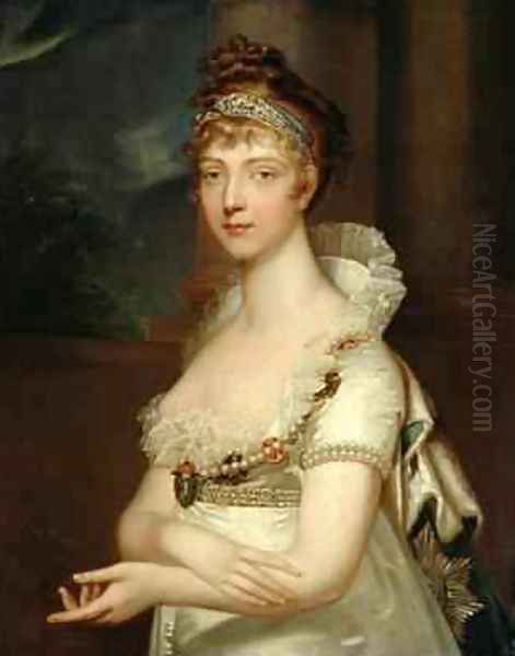 Empress Elizabeth Alexejevna 1779-1826 Oil Painting by Jean-Laurent Mosnier