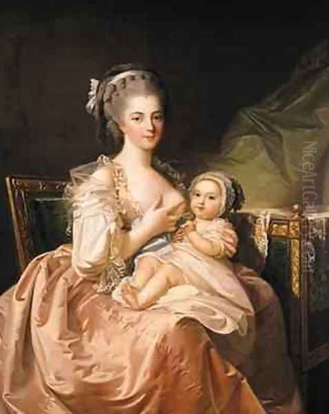 The Young Mother 1770-80 Oil Painting by Jean-Laurent Mosnier