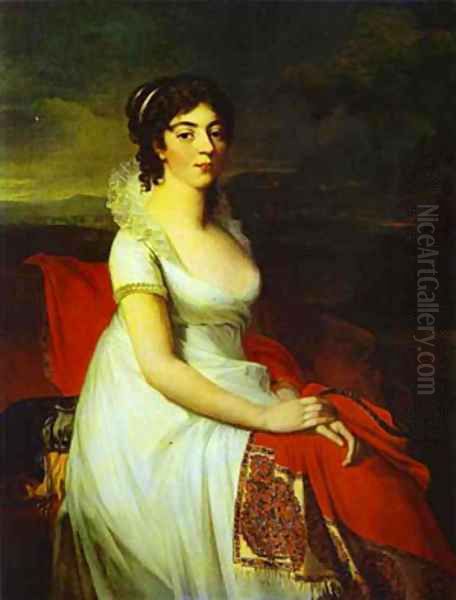 Portrait Of Countess Elisabeth Shakhovskaya The Russian Oil Painting by Jean-Laurent Mosnier