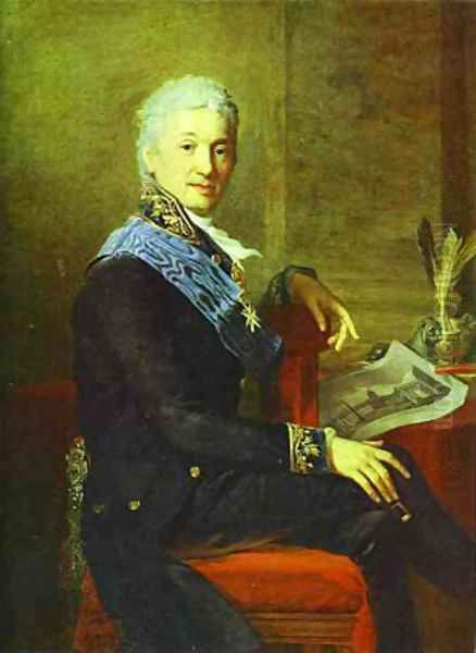 Portrait Of Count Alexander Stroganoff The President Of The Academy Of Arts (1800-1811) 1804 Oil Painting by Jean-Laurent Mosnier